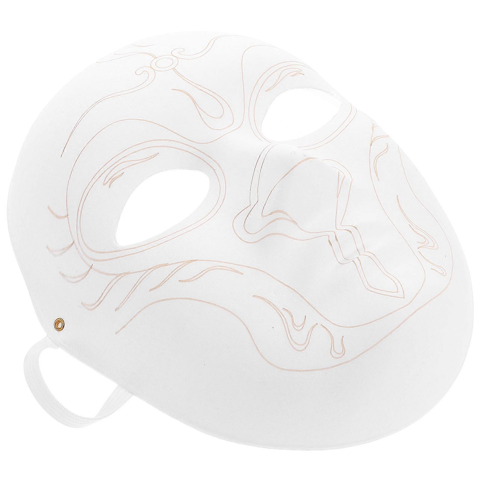 Paper Mask White Craft Mask for Halloween Masquerade Parties Cosplay Events Durable Material 1Pack