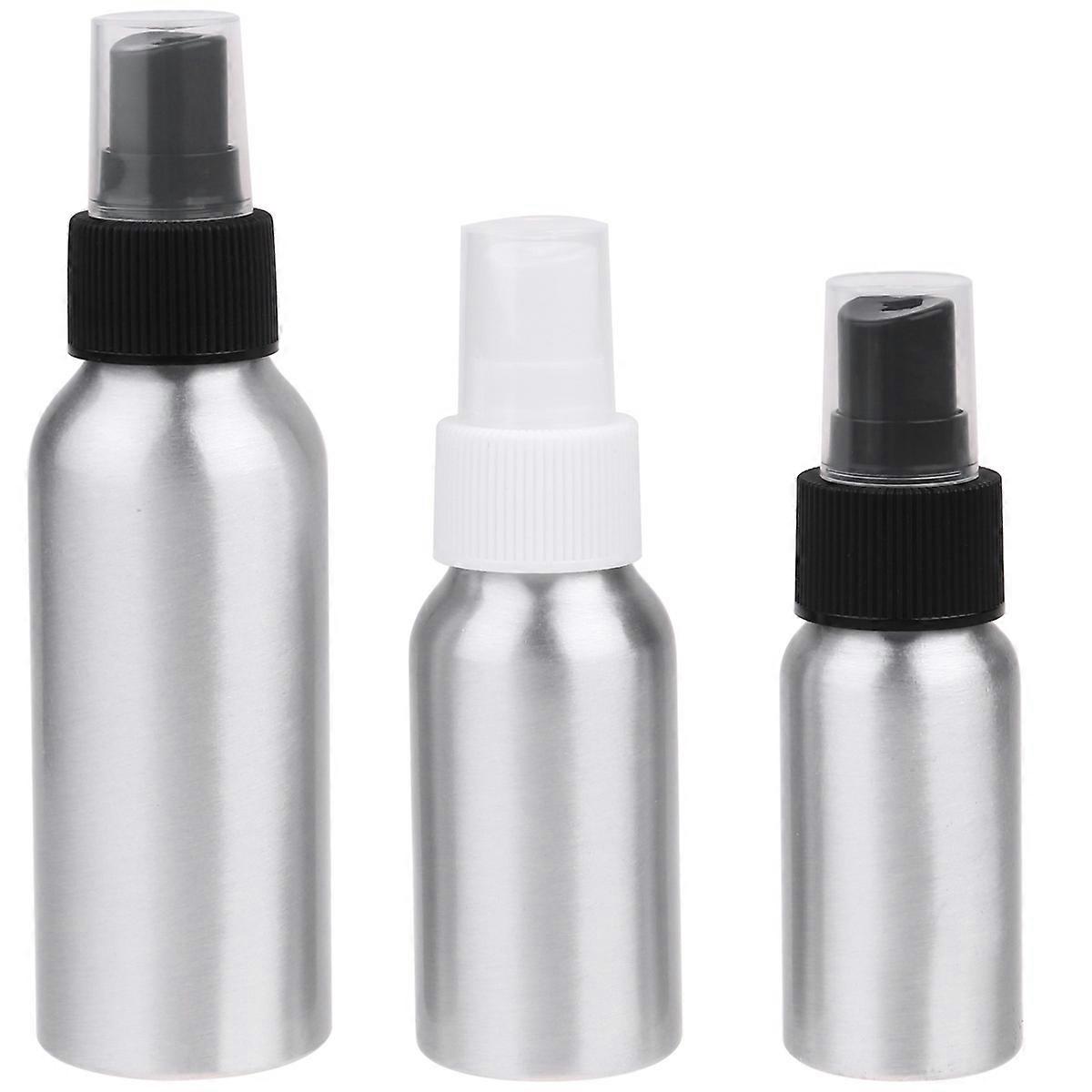Aluminum Travel Bottle 3Pcs Black with Quick Dispense Spray Nozzle Feature for Storage