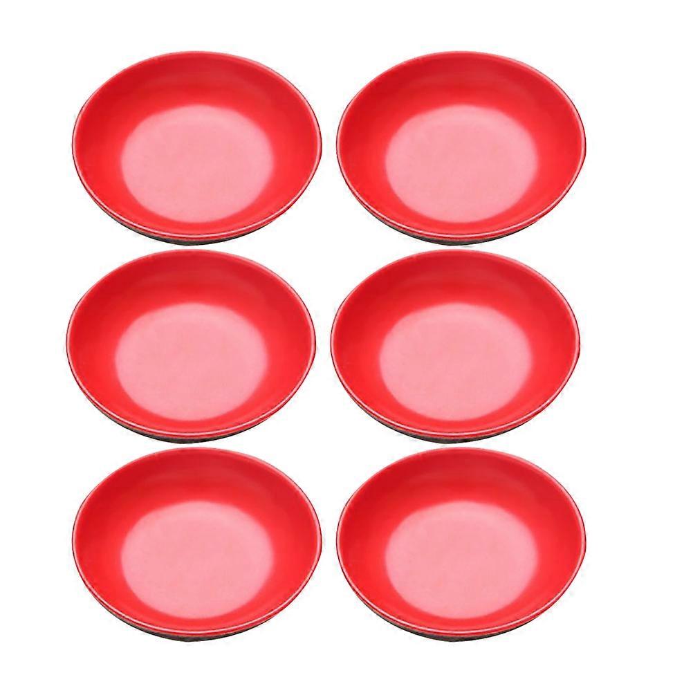 Soy Sauce Dipping Bowls 6PCS Seasoning Dishes For Outdoor Camping Home Use 9.5x9.5x2cm Round Classifying Multiple Seasonings