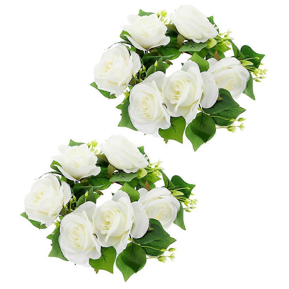 Flower Centerpieces For Tables Table Decoration White Circular 2Pcs