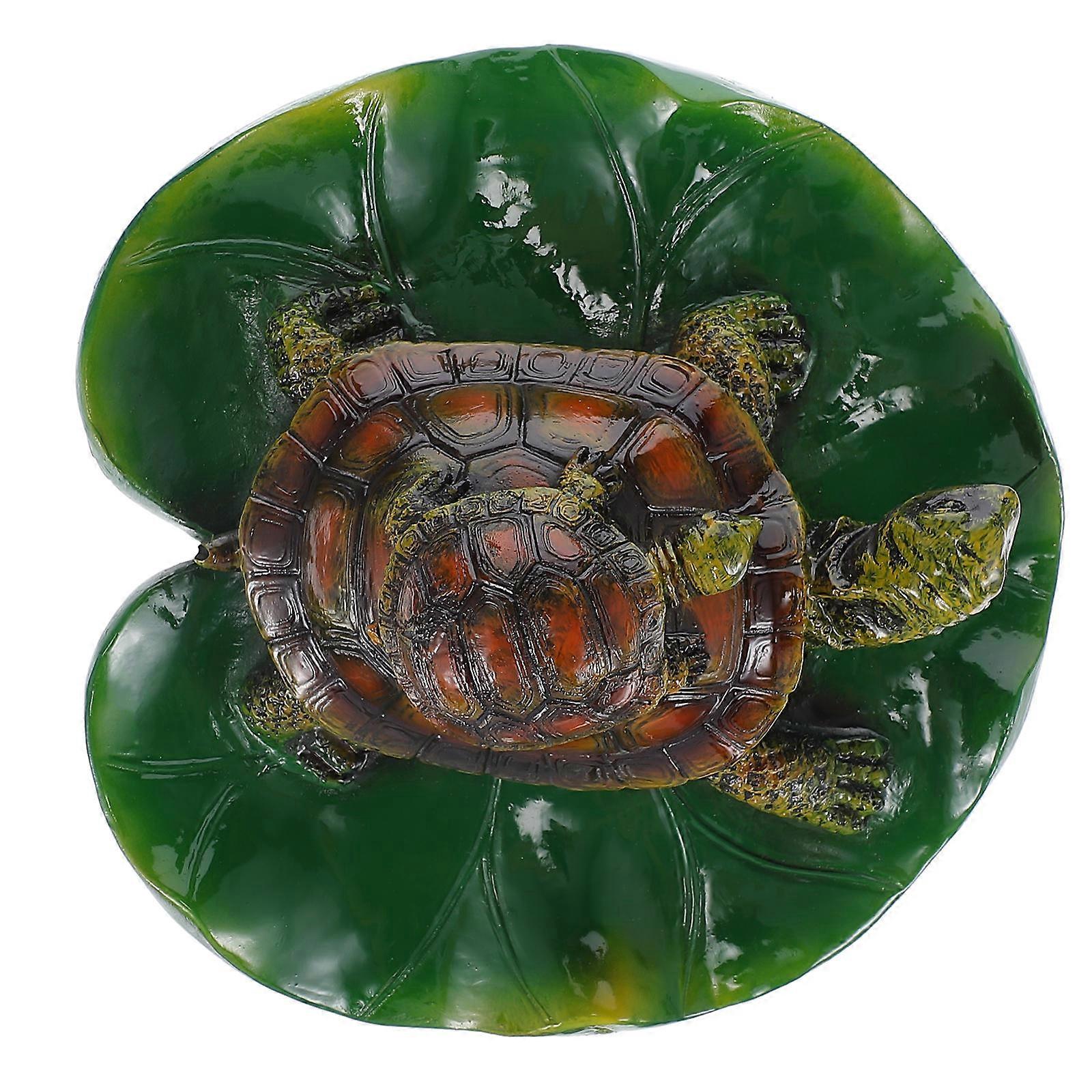 Simulation Turtle Figurine Floating Pond Decor for Decoration 2Pcs