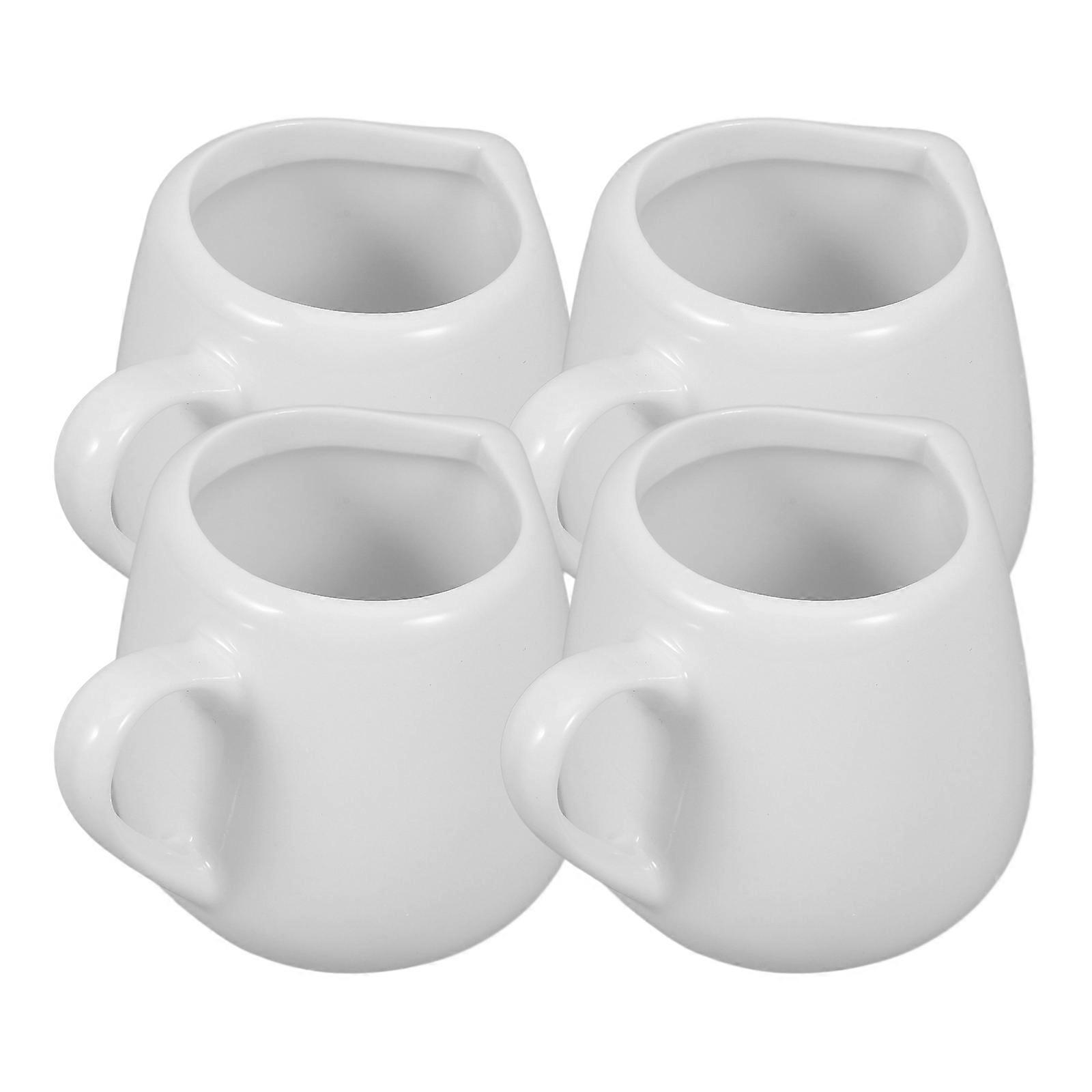 White Ceramic Mini Milk Jug for Sauce Serving 40Pcs with Handle