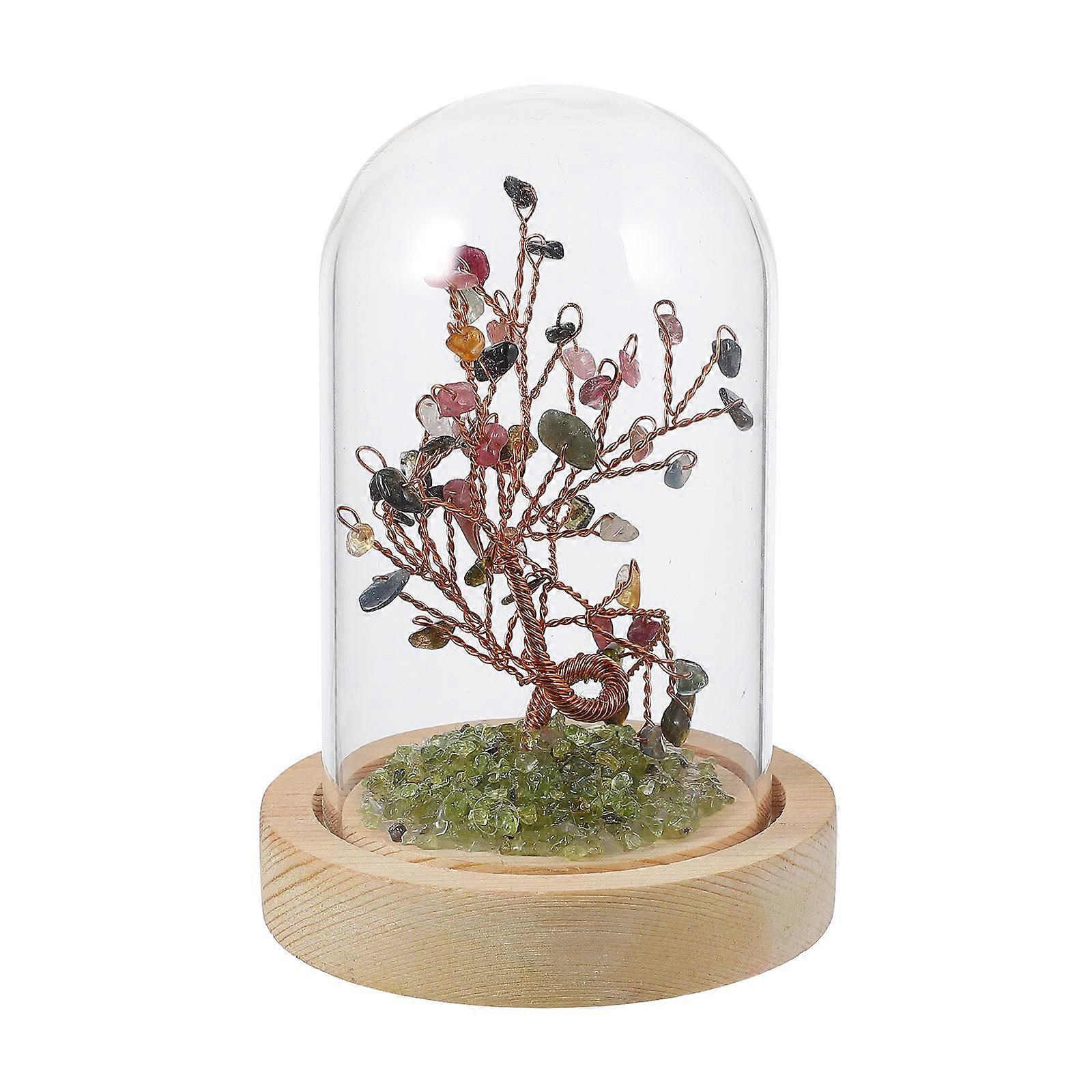 Multi Colored 2Pcs Crystal Tree Of Life Ornament For Table Decoration Designed For Homeowners And Office Workers