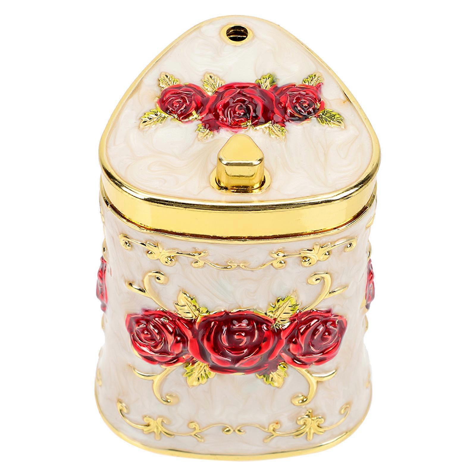 Golden Toothpick Holder Decorative Embossment for Home Use 2Pcs Set