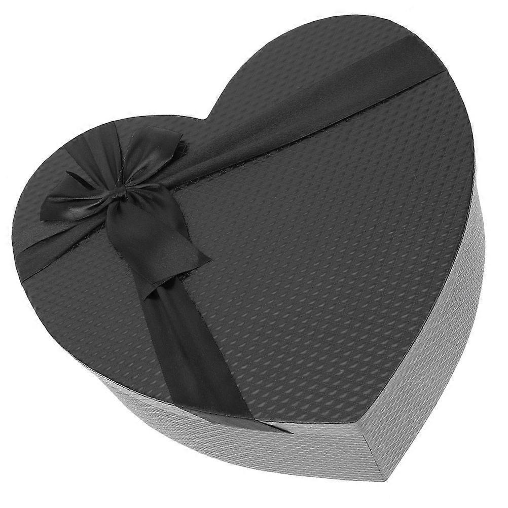 Black Heart Shaped Paper Packaging Box for Gift Storage 4Pcs