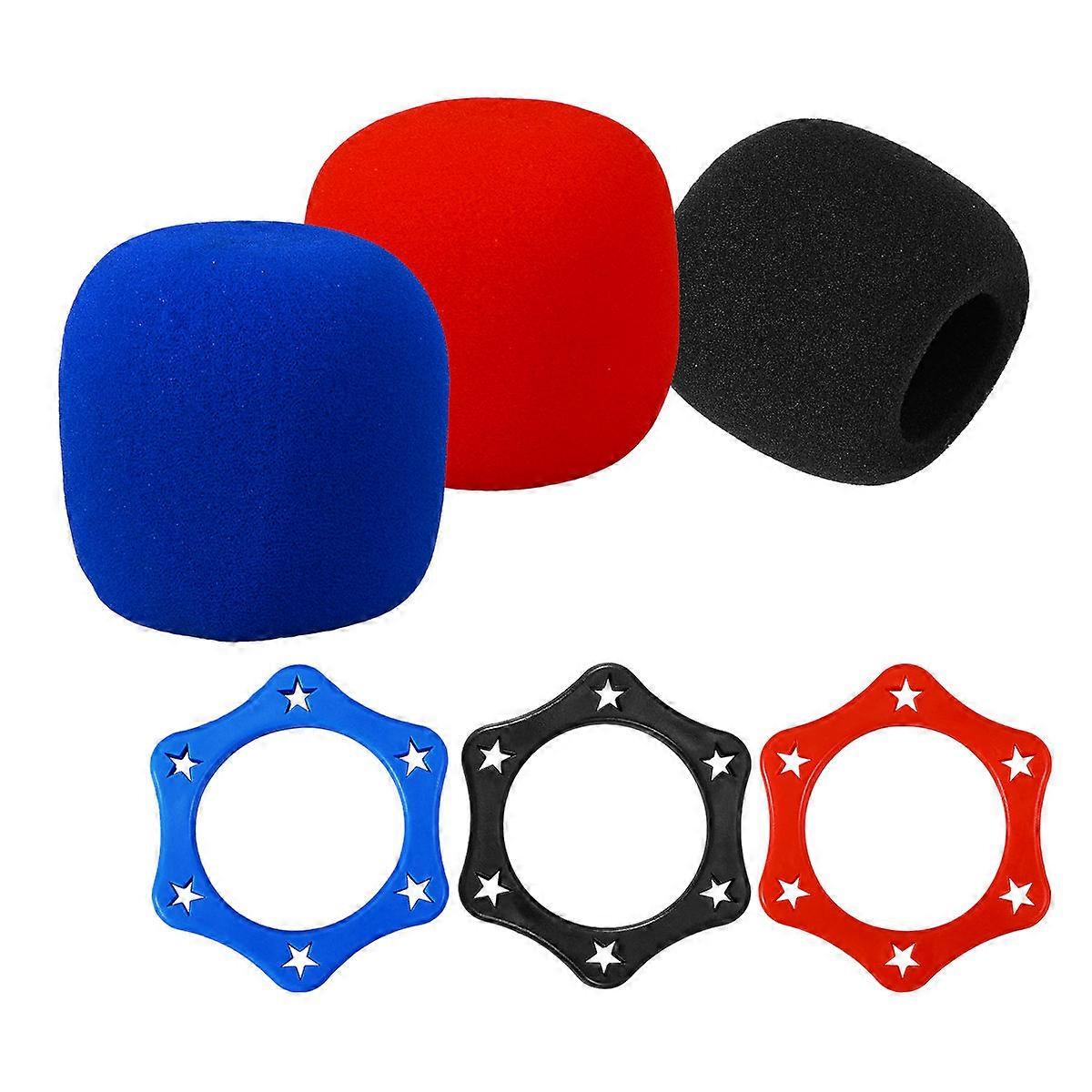 Anti-Rolling Mic Protection Rings and Windscreen Covers 9Pcs Kit