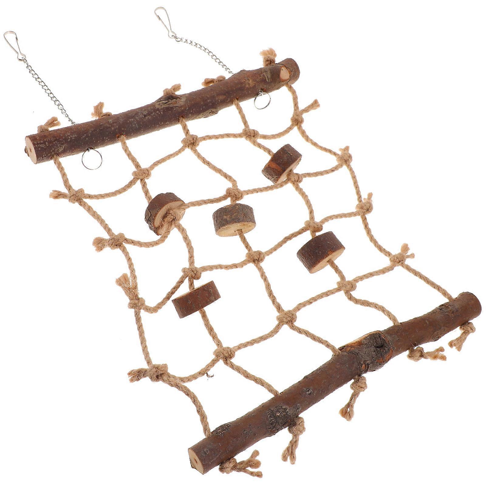 Parrot Climbing Net Hanging Bird Netting for Pet Use 5Pcs Rustic Set