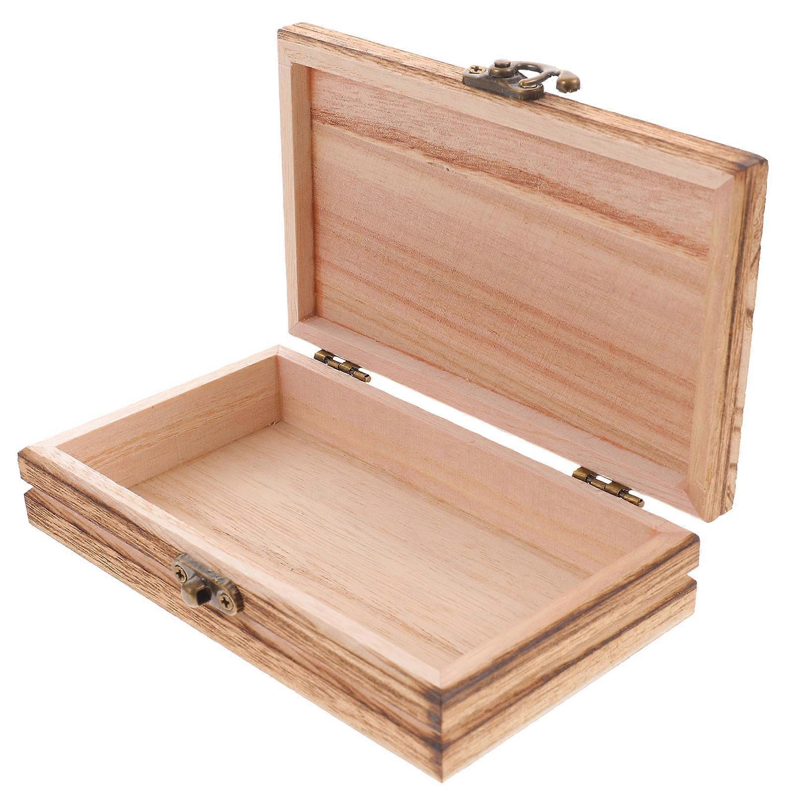 Wooden Glasses Box for Storage Use 2Pcs Multipurpose Wood Storage Boxes with Lid