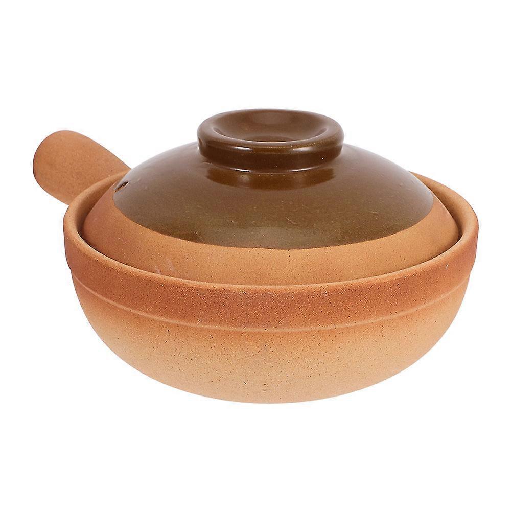 Versatile Clay Cooking Pot 600 Ml With Rustic Design Perfect For Everyday Meals Healthy And Safe Cooking For Families 2Pcs