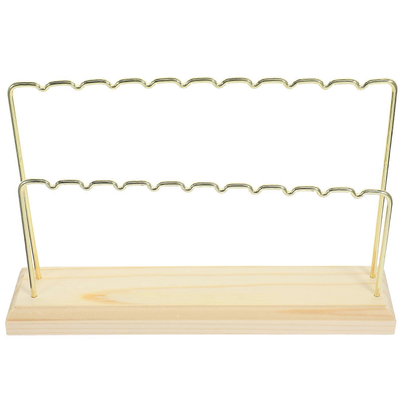 Hanging Earring Organizer Display Stand For Photography Props Showcasing Earrings In Light Brown With Rectangular Design 2Pcs