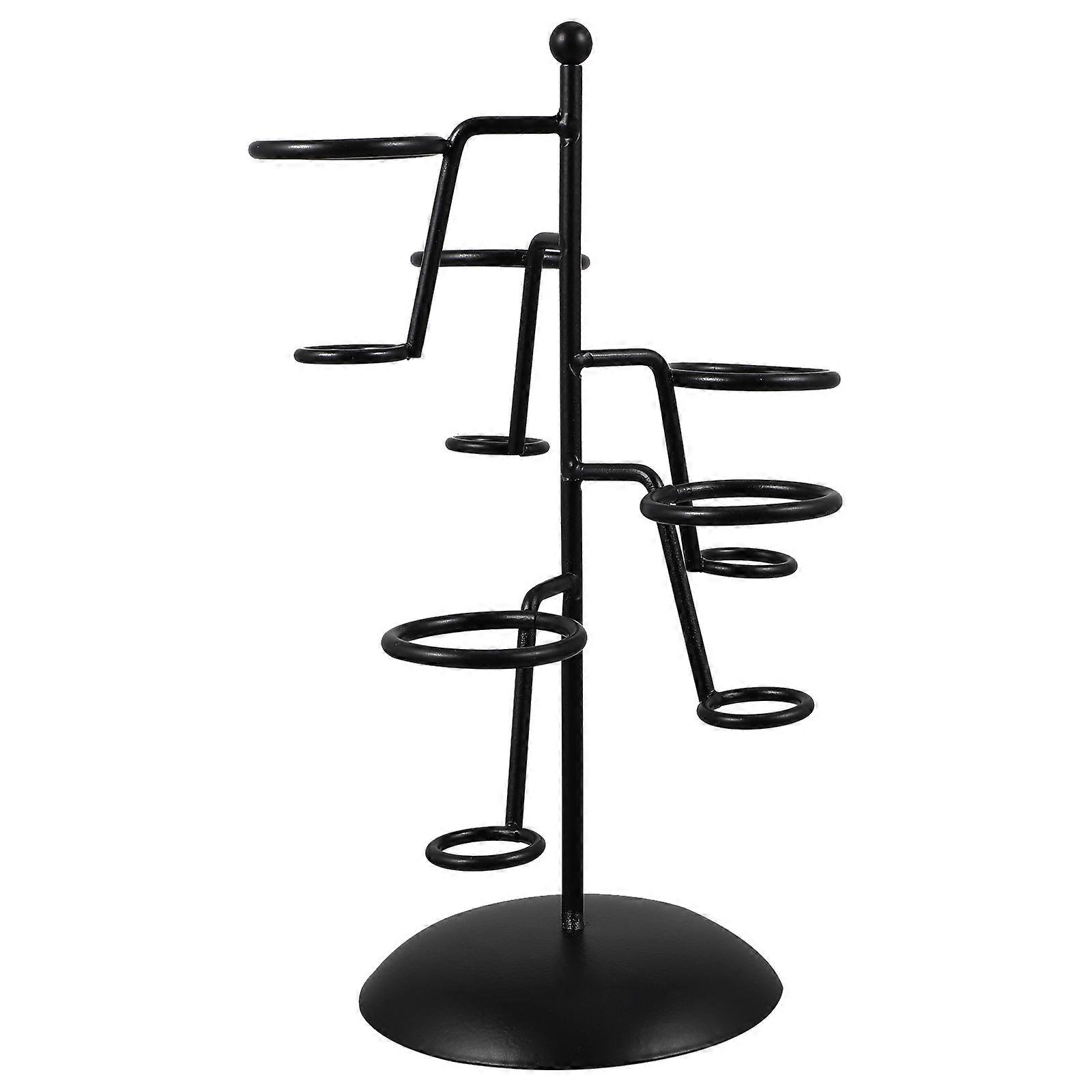 Ice Cream Stand Iron Art Cone Rack for Storage 2Pcs Black Color