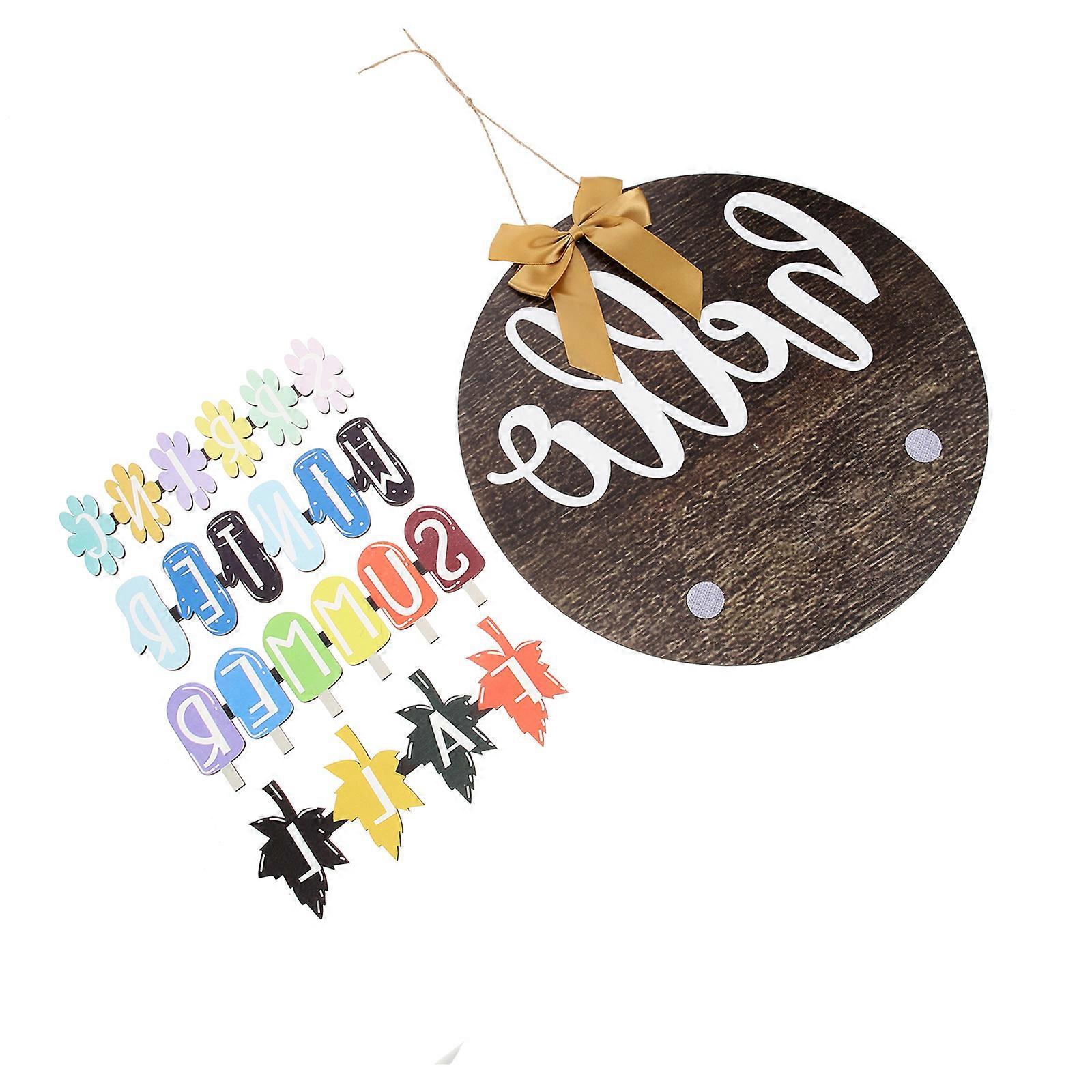 Home Door Decoration Wooden Hanging Plaque for 4Sets
