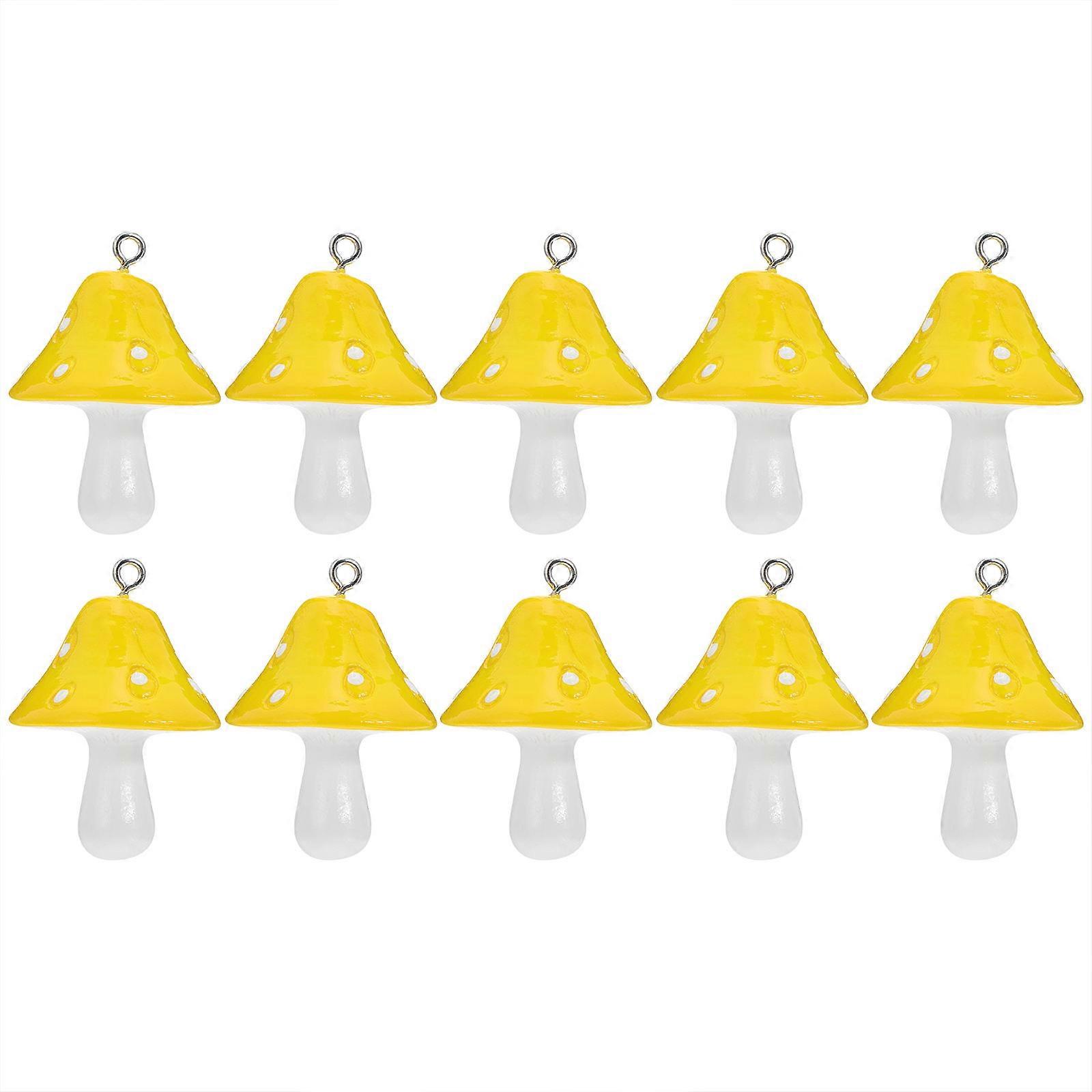 20Pcs Vegetable Dangle Mushroom Charm Craft Projects Keychains Resin Jewelry Making