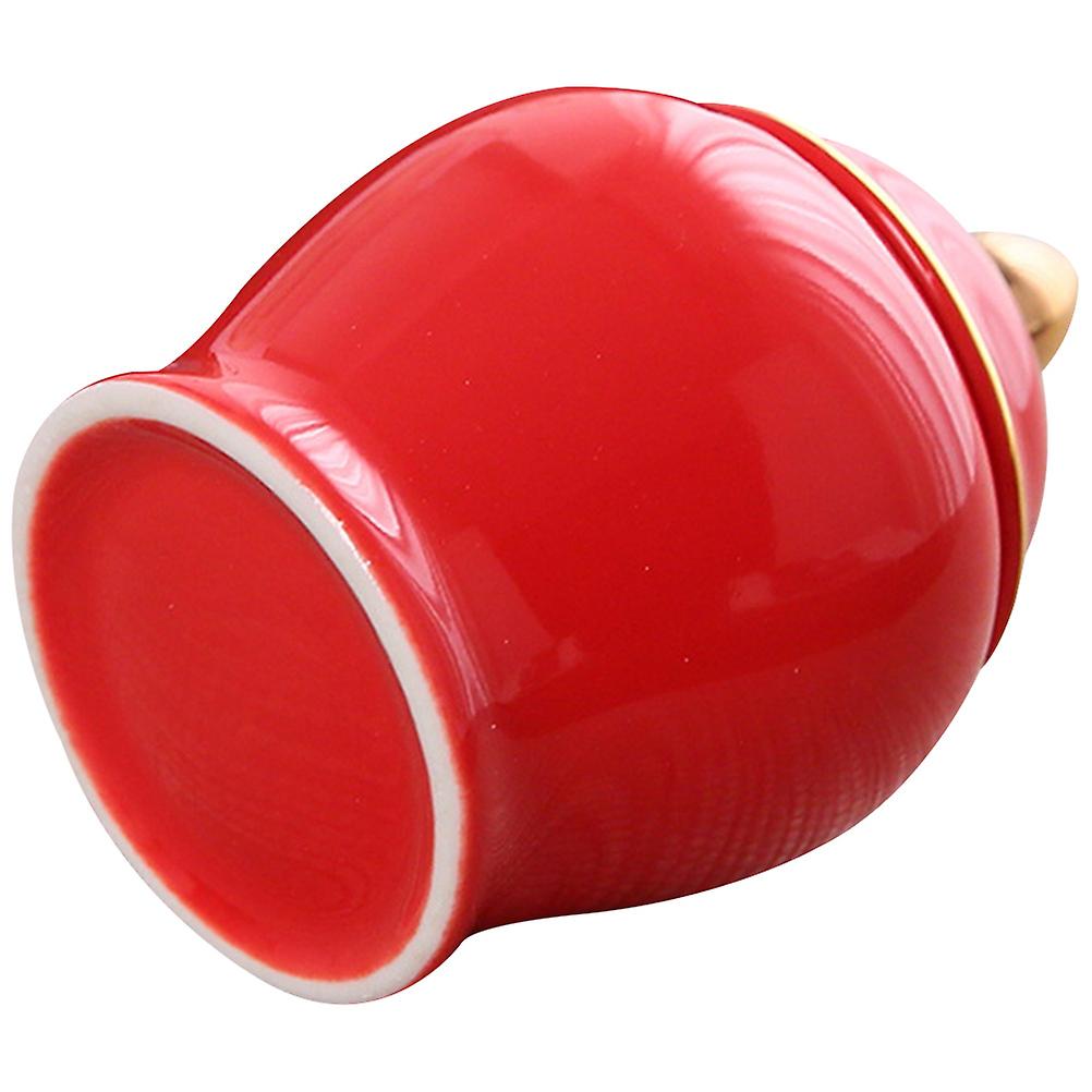 Airtight Ceramic Tea Canister Mini General Jar Shape Home Use Red 1Set