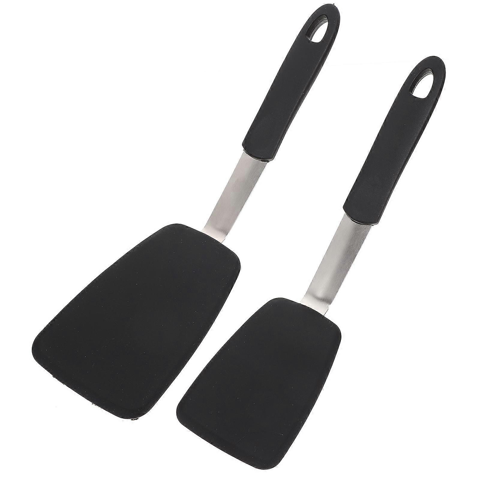 Silicone Spatulas Multipurpose Cooking Tools for Home 4Pcs Black Set