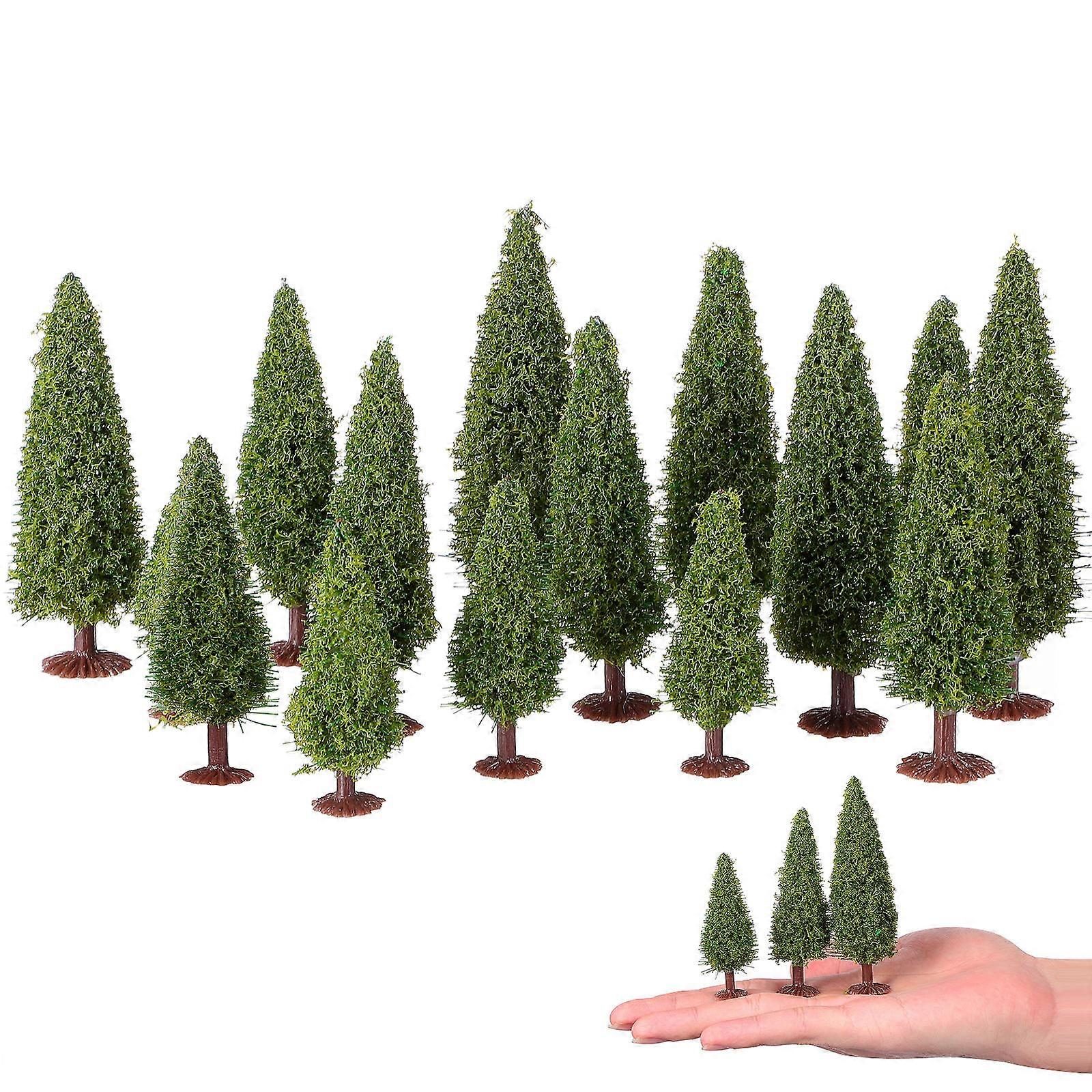 Mini Cedar Tree Model Train Scenery for Decor 3Pcs Winomo