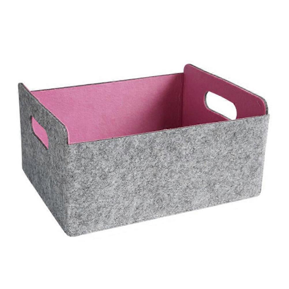 Felt Storage Bin Container Assemblable Grey 30.5X24.5X15CM Practical Sundries 1Pack