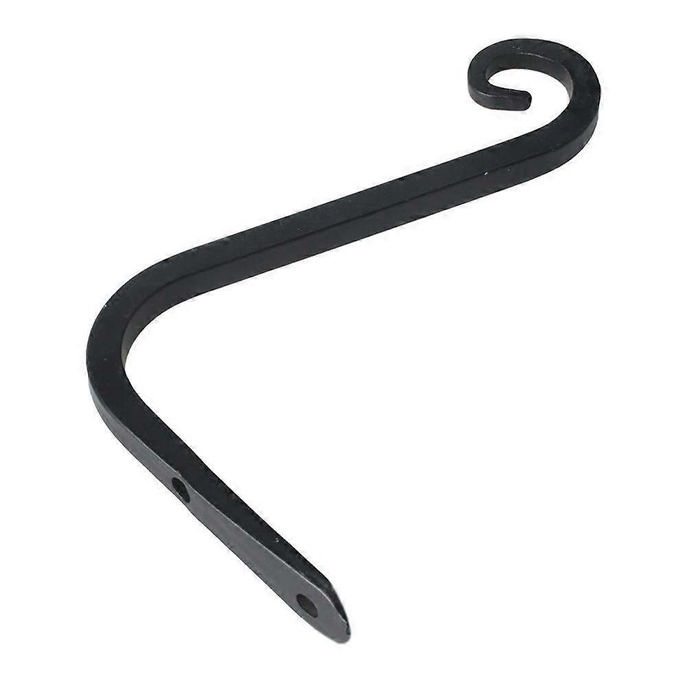 Wall Mounted Hanging Flowerpot Holder Black Iron Hook 2Pcs Set