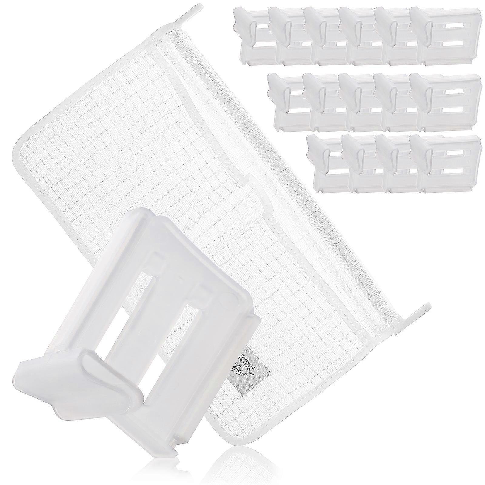 Fridge Organizer Divider Refrigerator Partition Clips with Mesh Bag 48Pcs
