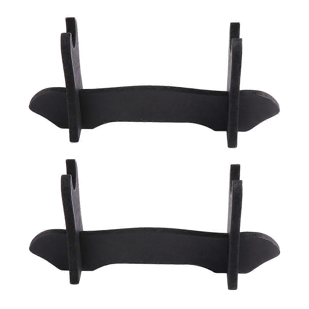 Black Wooden Sword Organiser for Display 2Pcs Display Stand