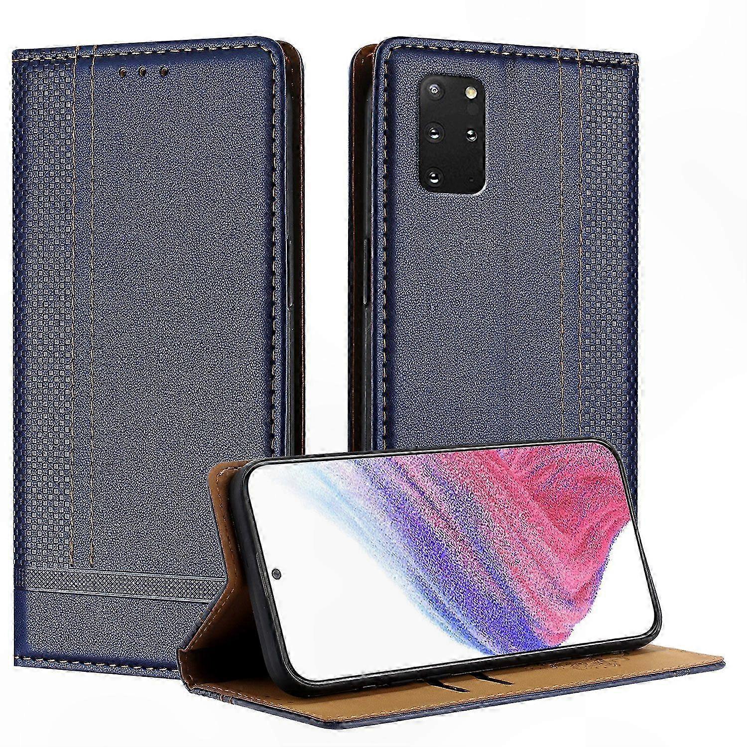 PU Leather Wallet Case for Galaxy S20 Plus, Folio Flip Cover with Kickstand, Shockproof Protective Case in Brown