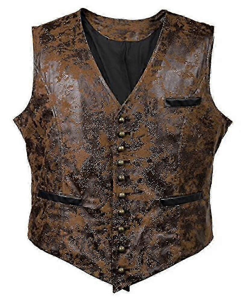Mænd & apos;s Solid Color Velvet imiteret læder vest