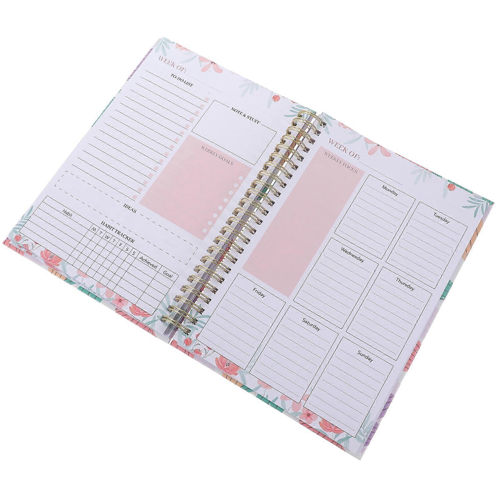 Portable Planner Notebook for Teachers 2Pcs Spiral Binding Organizer