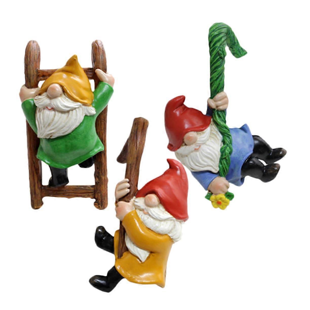 Gnome Pendants 3Piece Garden Tree Hanging Dwarf Ornaments Outdoor Indoor Micro Landscape Accessories Courtyard Park
