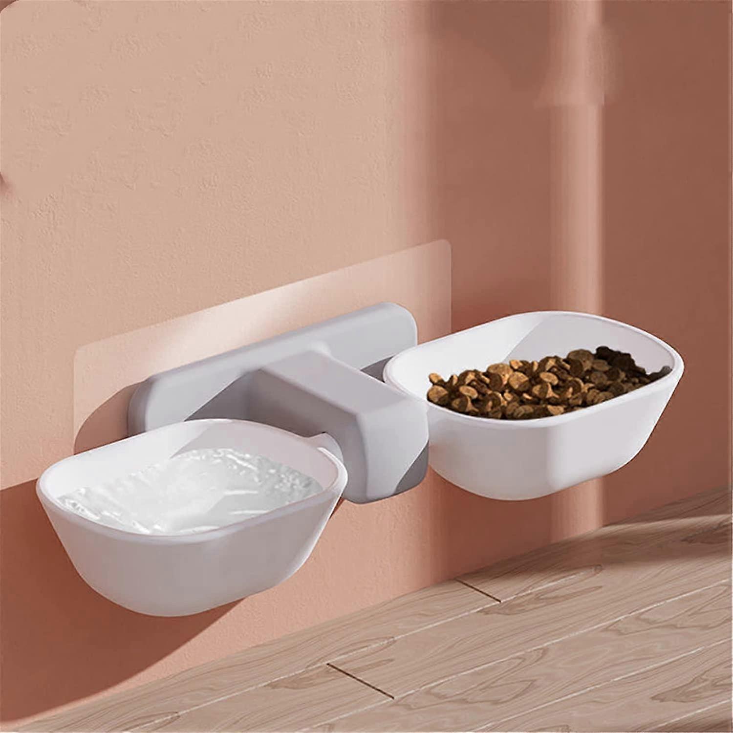 Pet Bowls Wall Mounted Adjustable Height Hanging Feeder for Cats and Dogs Easy Installation Durable Design