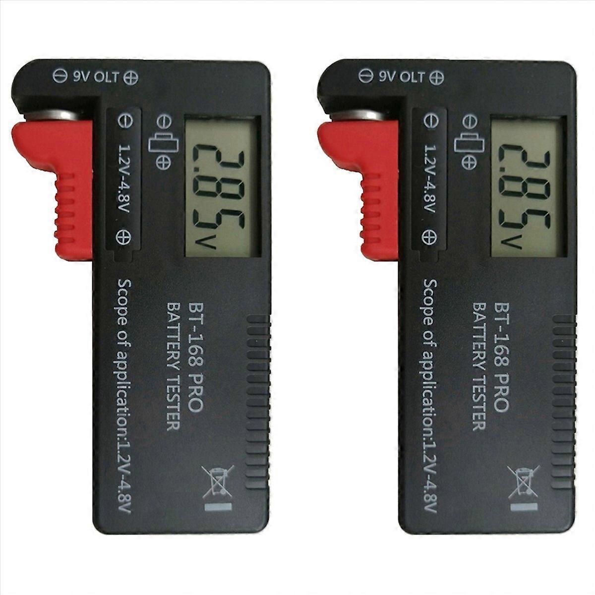 2X BT168 Pro Digital Battery Tester Volt Checker for AA AAA 9V Button Multiple Size Battery Tester V