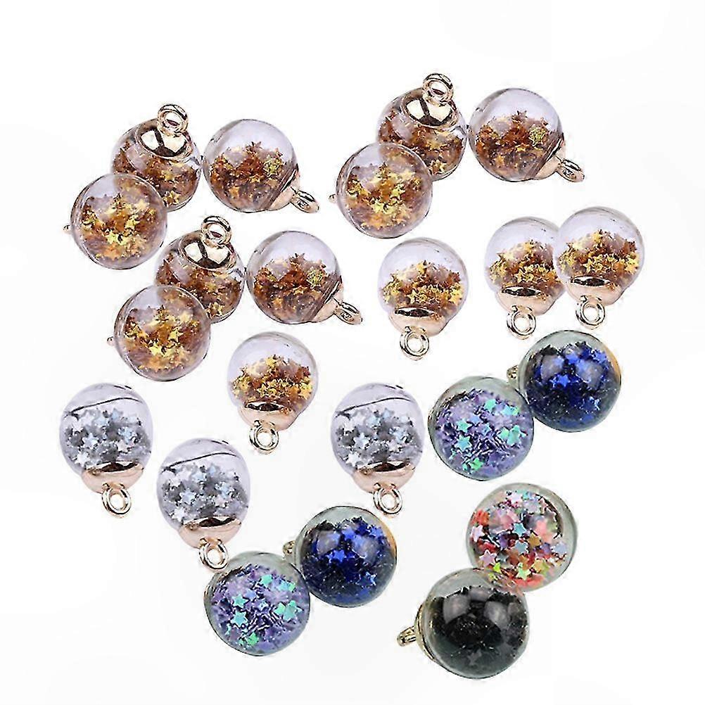 Assorted Color Glass Ball Earrings Pendants for DIY Crafting Projects 50 Pieces