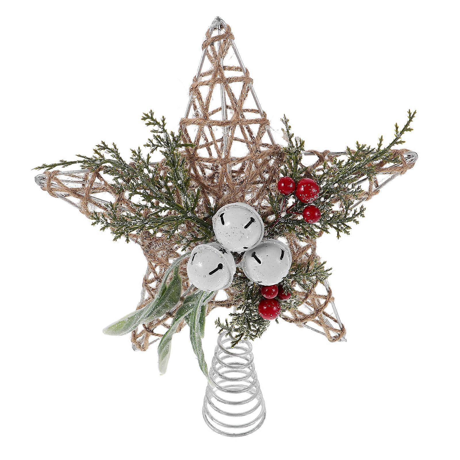 Star Tree Topper Rustic Christmas Tree Topper for Decoration 3Pcs Set