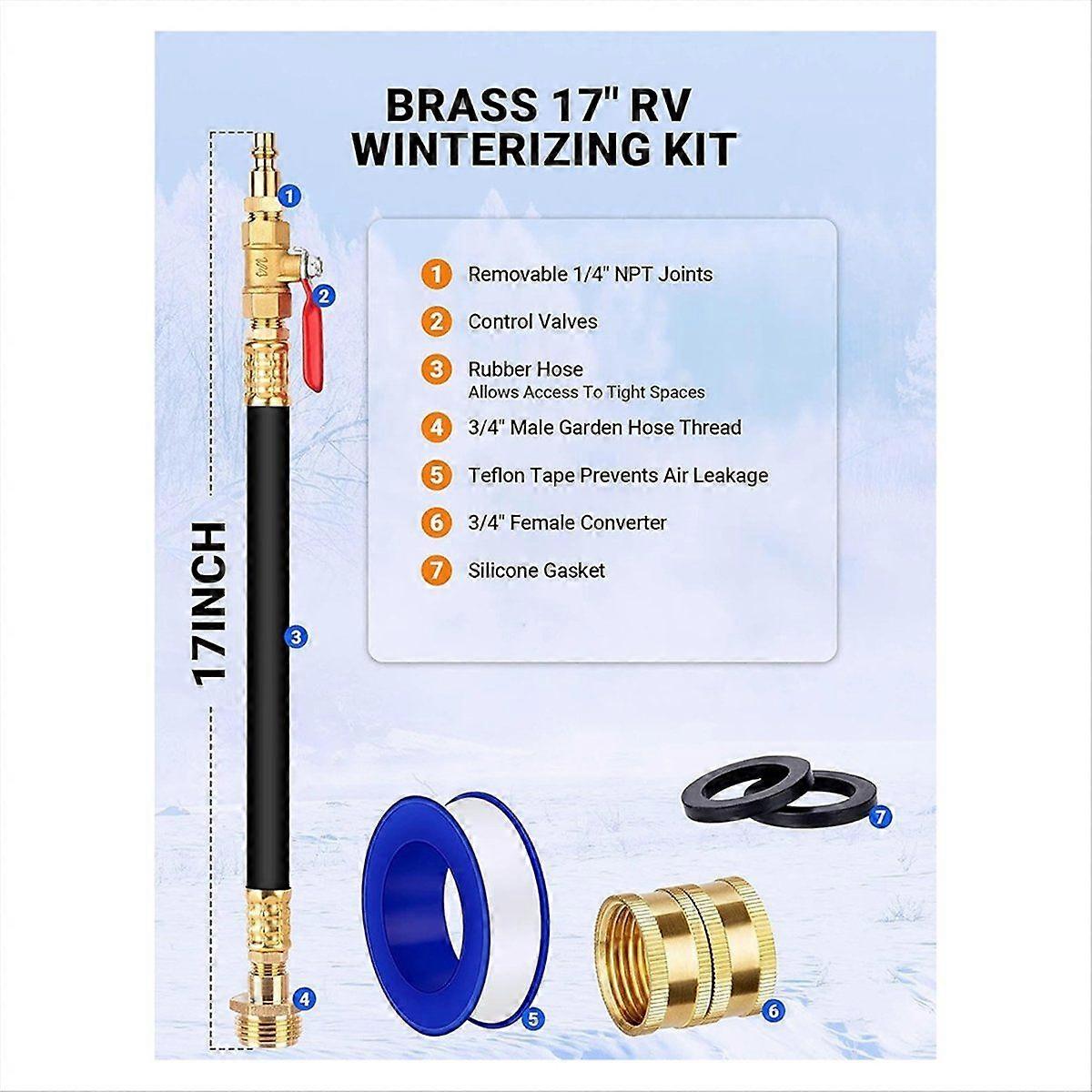 RV Winterizing Kit, Water Line Blowout Fitting Adapter