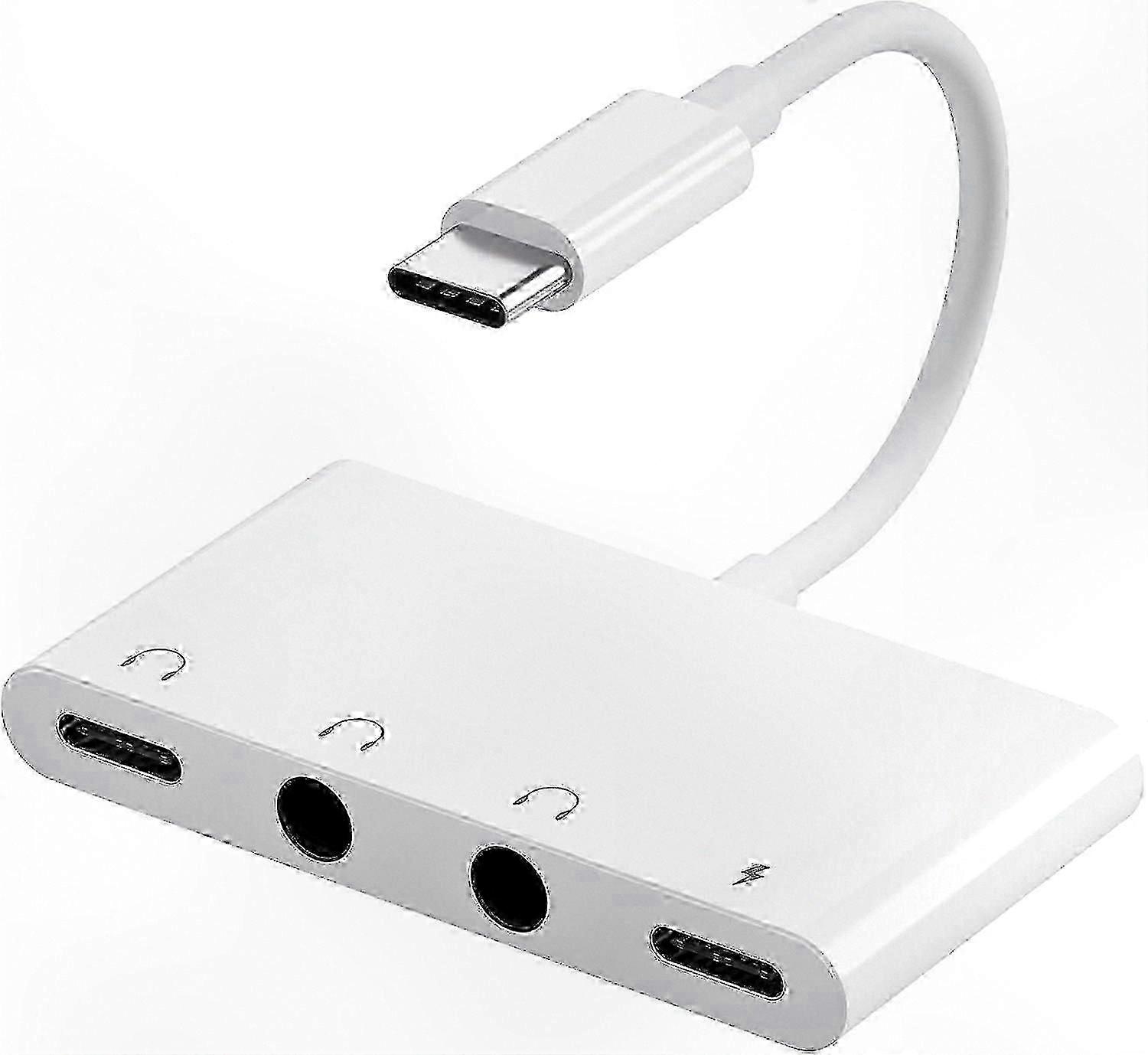 3.5mm Audio Splitter with USB-C Fast Charging, Dual Headphone Adapter for Type-C Devices