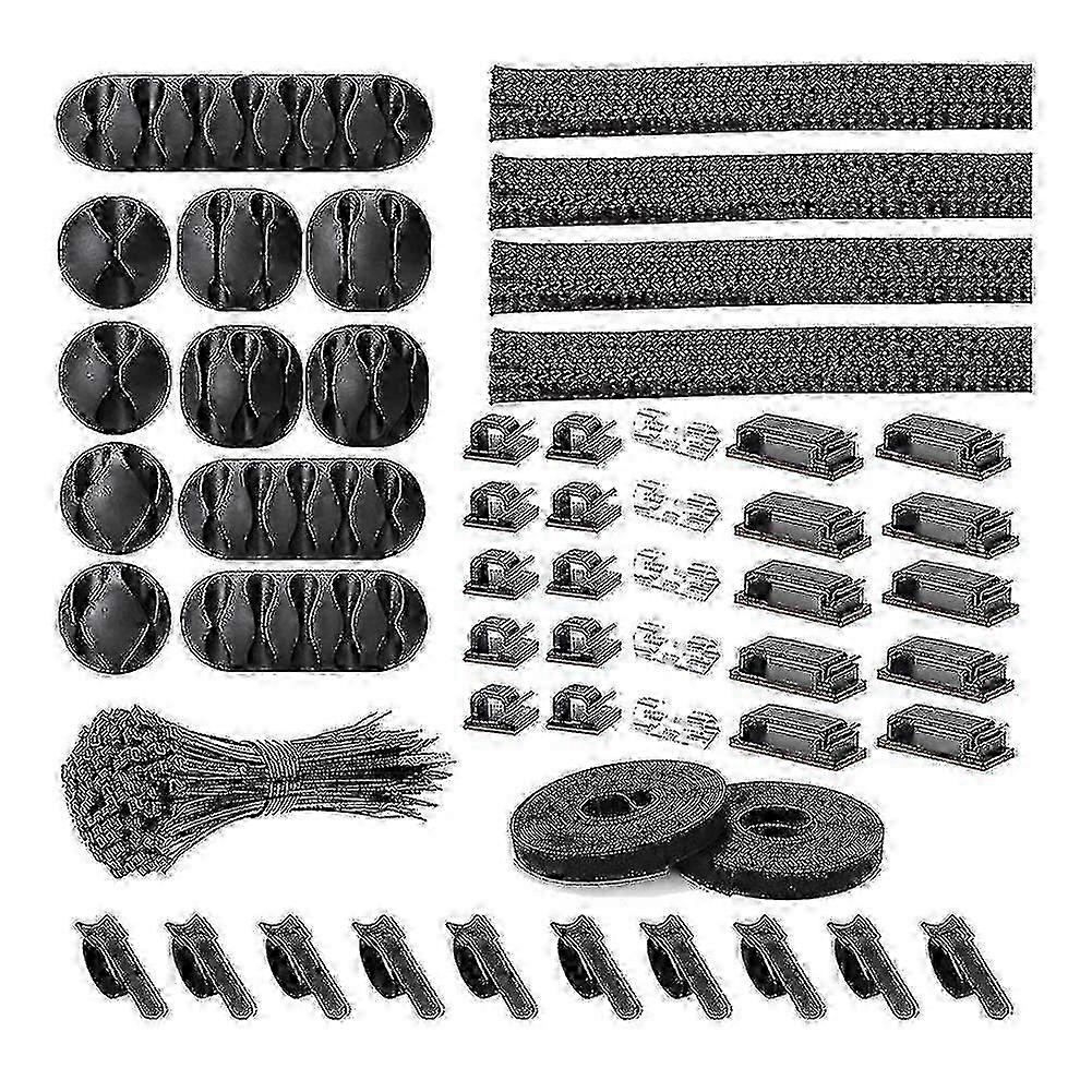 152 Pcs Cord Organizer Kit, Include Self Adhesive Clips, Cable Sleeves Management Clips2025