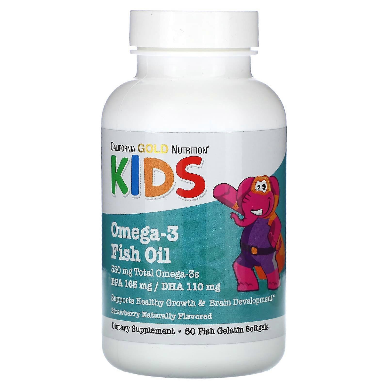 KidÃÂ¢ÃÂÃÂÃÂÃÂÃÂÃÂ´s Omega-3 Fish Oil, Natural Strawberry, 60 Fish Gelatin Softgels