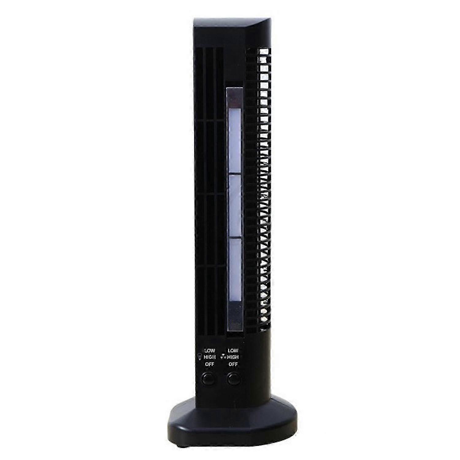 USB 2-in-1 tower fan with lighting function, mini vertical air conditioner, bladeless standing fan