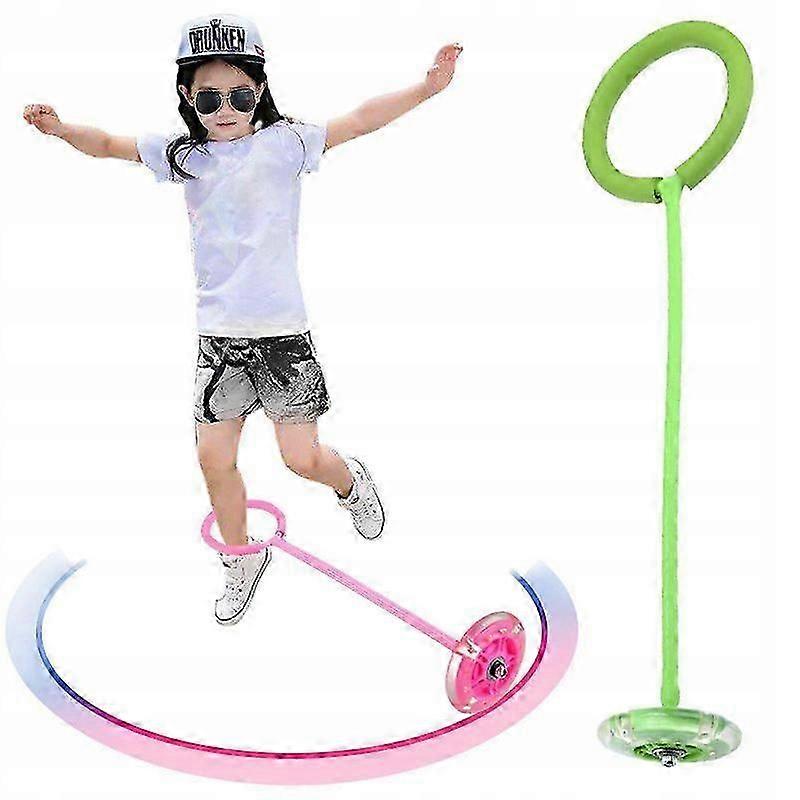 حبل القفز الساق هولا هوب للأطفال مع مصابيح LED ، أخضر