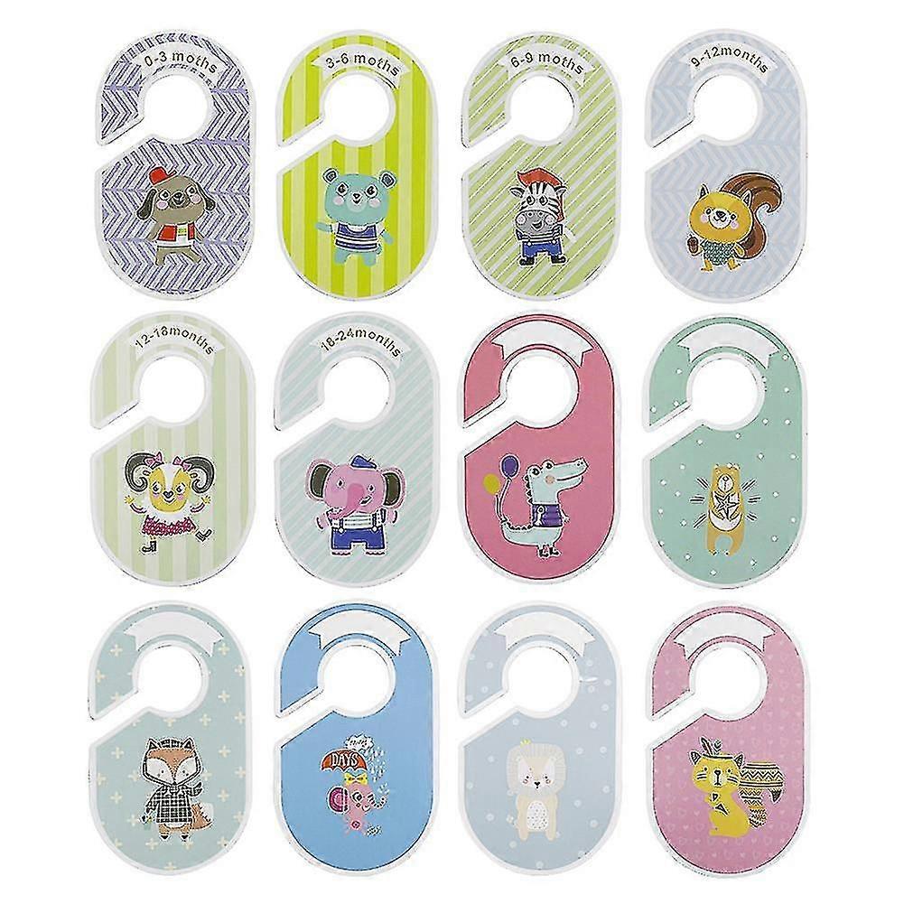 12 Pack Diy Organizer Clothes Size Divider Plastic Size Tag Hanger