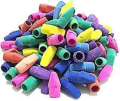 100 Pcs Colored Pencil Tip Eraser Cap Erasers, Kids Student Stationery - End Of Standard Pencils