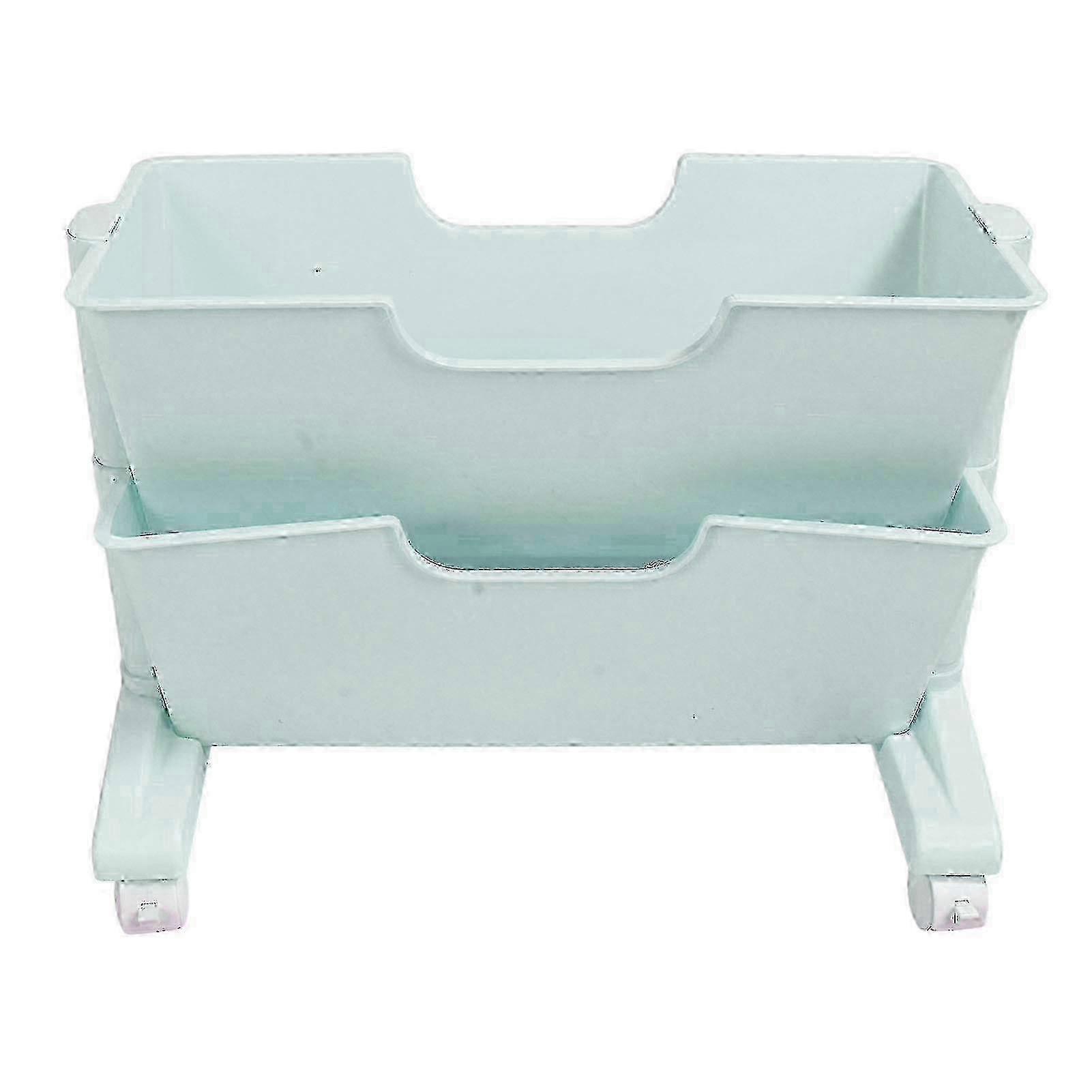 Double-Layer Movable Trolley Bookshelf for Desk & Dormitory Removable and Organized