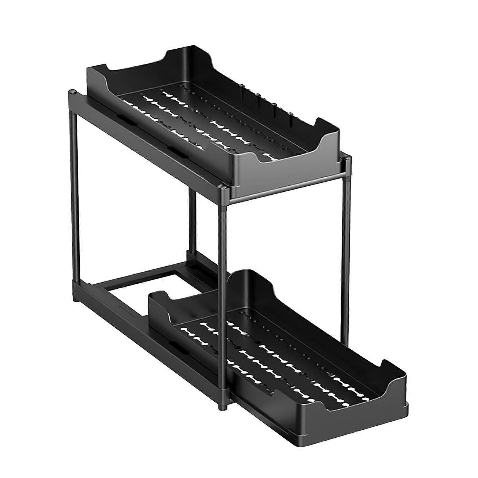 Under Sink Organizer 2Tier Sliding Storage Rack PullOut Cabinet Shelf for Bathroom Kitchen Dining Cabinets