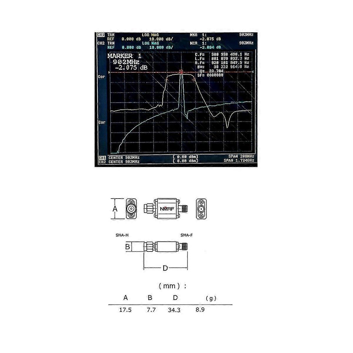 902mhz Bandpass Filter 902mhz Rfid Receiver 890 To 915mhz Sma Interface Electronic Component Filte