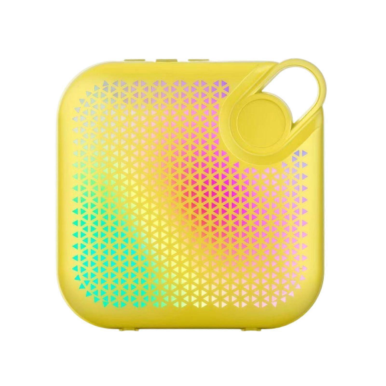 Wireless Bluetooth Speaker With RGB Ambient Lighting, 3D Sound Effects, ABS Material, High-Fidelity Sound, Yellow