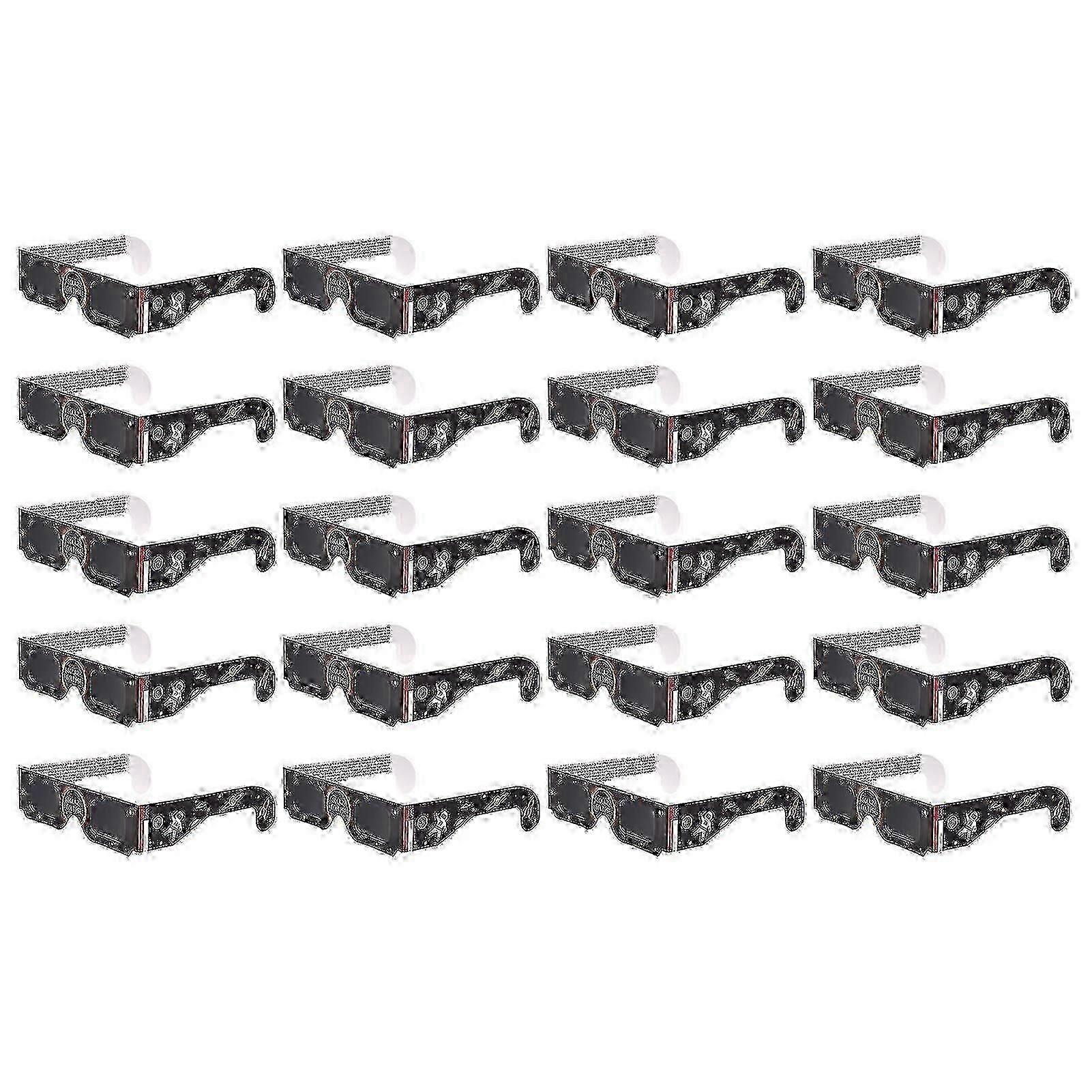 Solar Eclipse Viewing Glasses with ISO 12312-2 Certified Protection for Harmful Light Filtering Paper Frames (20 Pcs)