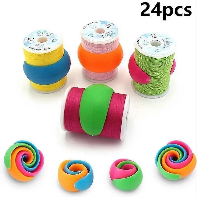 Random Color Thread Spool Saver, 24pcs Thread Spool Hugger, Sewing and Embroidery Machine Thread Spools