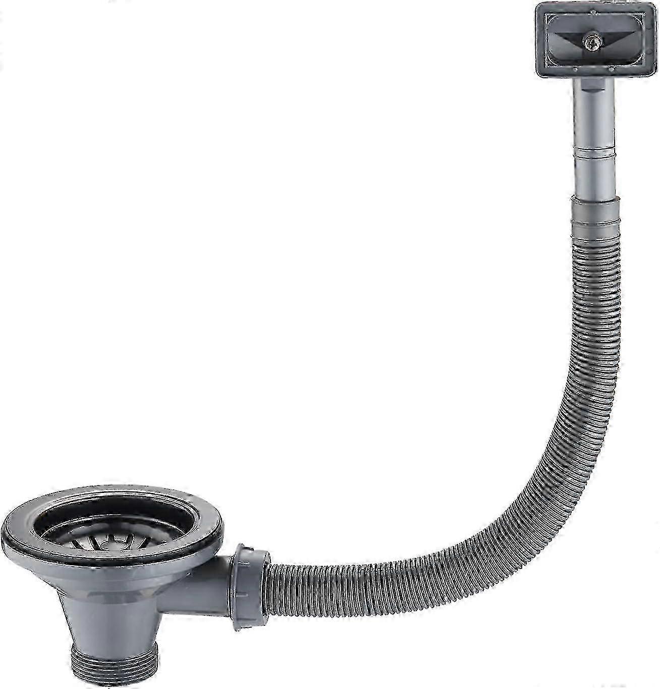 Stainless Steel Kitchen Sink Waste With Square Overflow 114 Mm