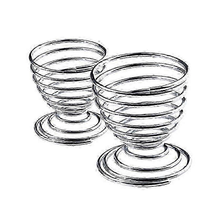 2Pcs Metal Spiral Spring Wire Tray Egg Cup Storage Holder Stand Kitchen Tool