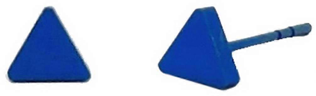 Ti2 Titanium Triangle Stud Earrings - Dark Blue