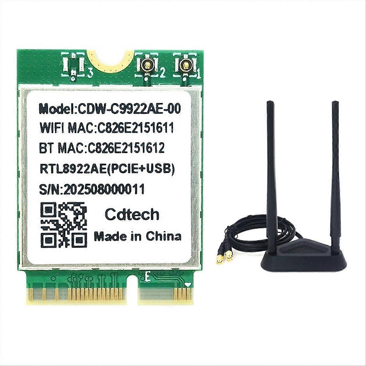 RTL8922AE WiFi7 Card 2.4G/5G/6G Tri-Band 6338Mbps Wireless WiFi Card Adapter Bluetooth 5.4 with Dua